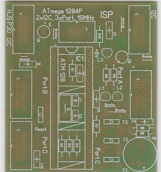 Leerplatine I²C-BUS-Prozessor–Board 1